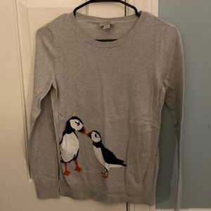 Women’s Ann Taylor LOFT gray puffin sweater (XS)